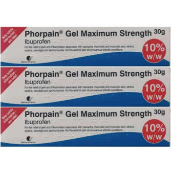 3 X Ibuprofen 10% Gel Maximum Strength - 30g