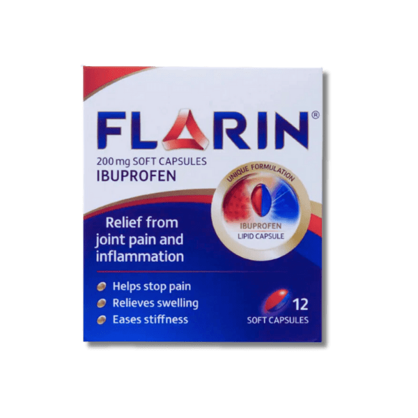 Flarin 200mg Ibuprofen 12 Soft Capsules